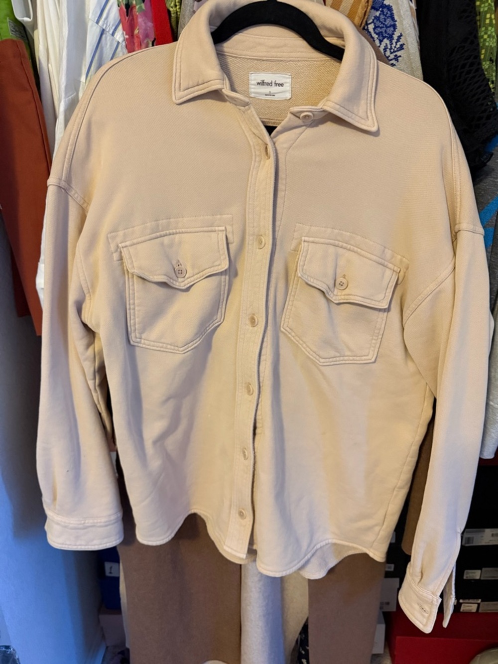 Wilfred Cream Utility Overshirt Jacket